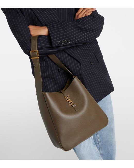 Saint Laurent Brown Le 5 A 7 Large Leather Shoulder Bag