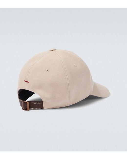 Brunello Cucinelli Natural Logo Cotton Canvas Baseball Cap for men
