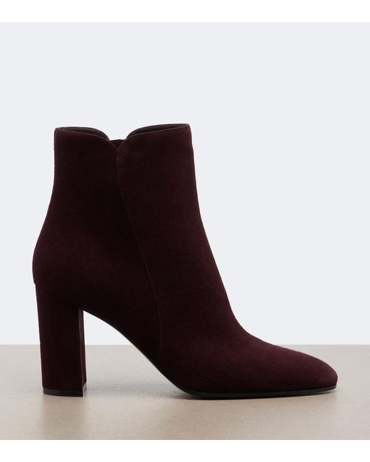Gianvito Rossi Purple Suede Ankle Boots