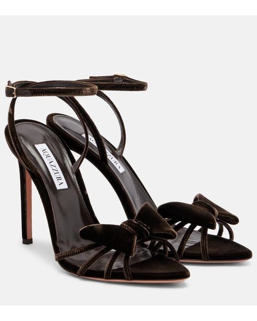 Aquazzura Black Sandalen Tie 105 Aus Samt