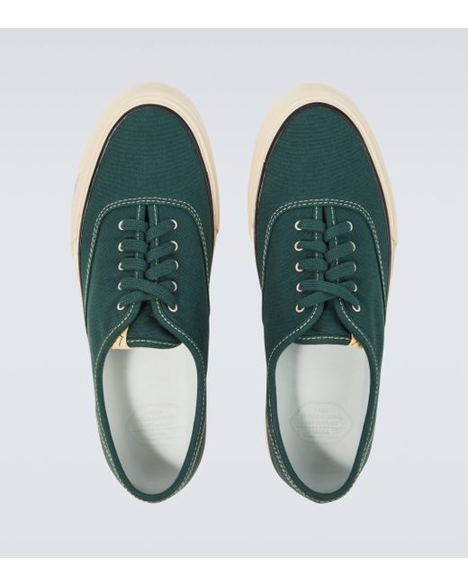 Visvim Green Logan Deck Lo Sipe Canvas Sneakers for men
