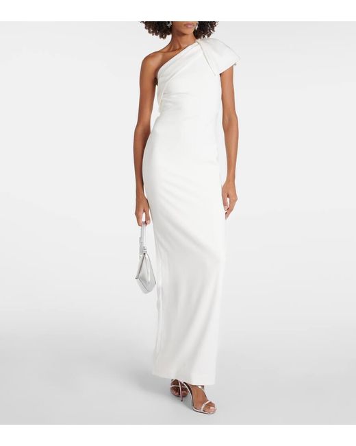 Novia - vestido asimetrico de crepe de saten Roland Mouret de color White