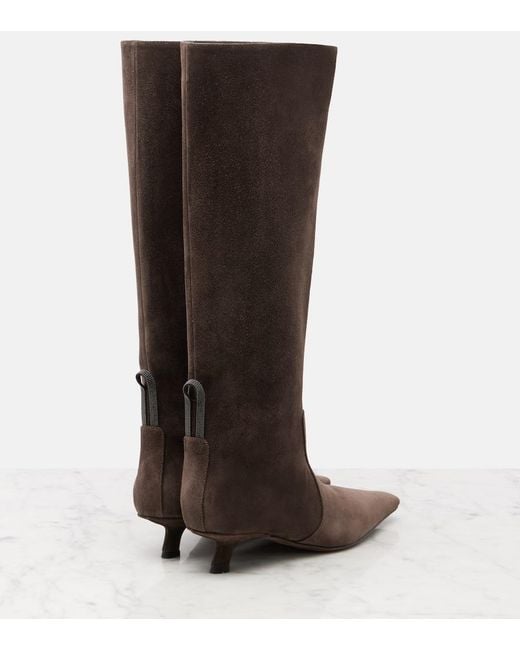 Bottes Monili En Daim Brunello Cucinelli en coloris Brown