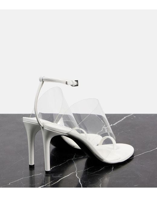 Alaïa White Asymmetric Patent-Leather And Pvc Sandals