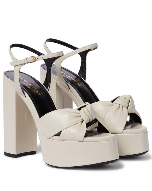 white leather platform sandals