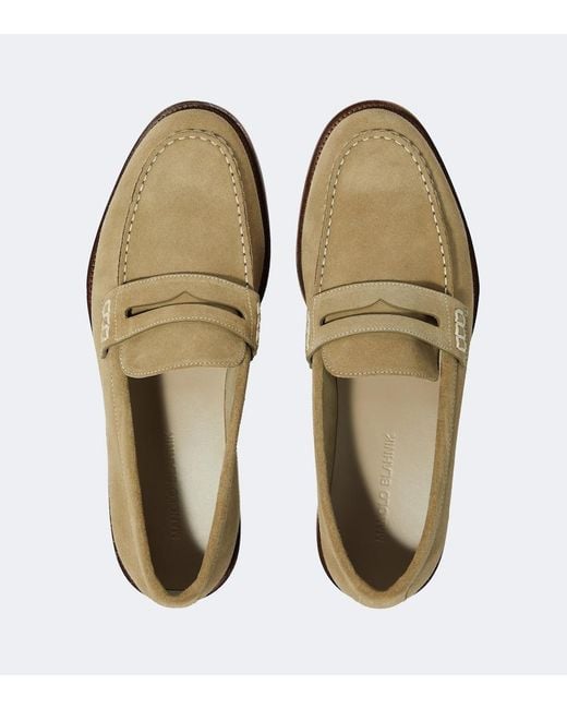 Manolo Blahnik White Perry Suede Loafers for men