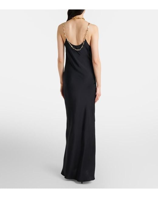 Rabanne Black Chain-Detail Gown