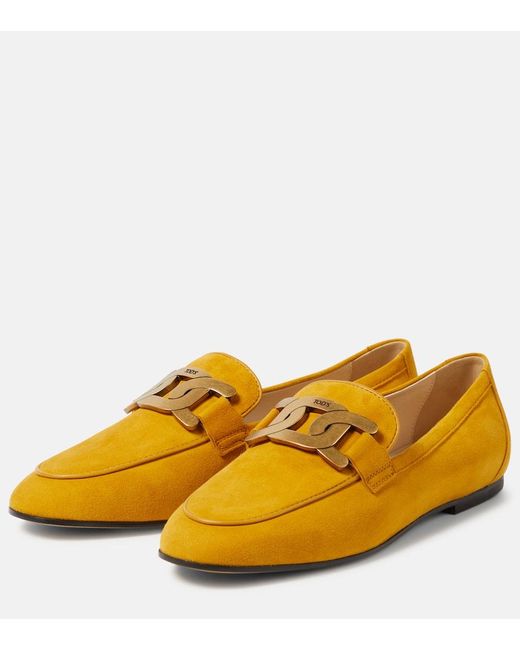 Tod's Yellow Kate Suede Loafers