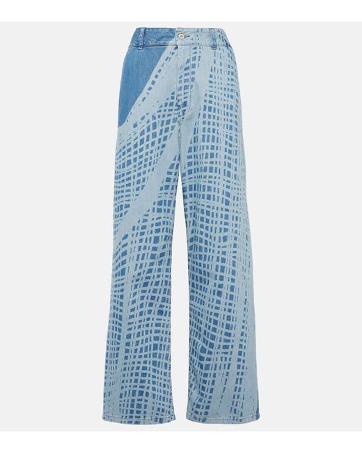 Loewe Blue Paula's Ibiza Printed Wide-leg Jeans
