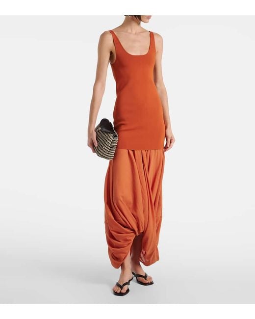 Totême  Orange Midikleid Cocoon Aus Jersey