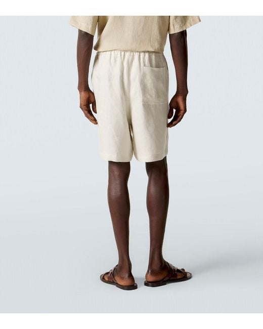 Lardini White Linen Shorts for men