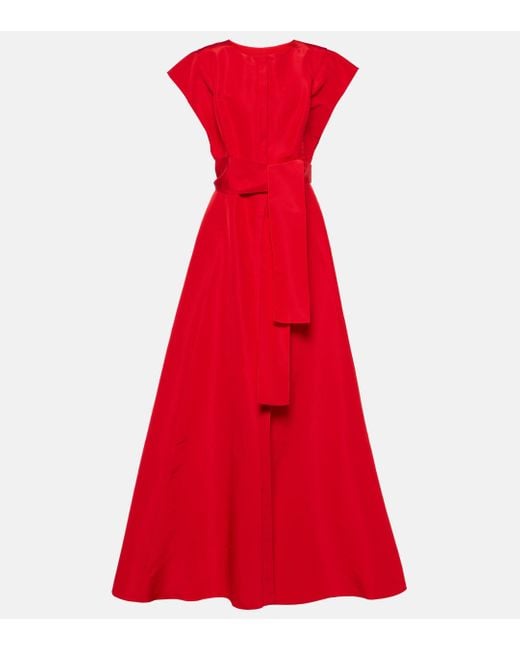 Robe Du Soir En Mikado De Soie À Ceinture Carolina Herrera en coloris Red