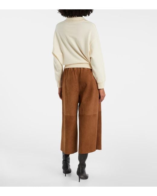 Yves Salomon Brown Suede Culottes