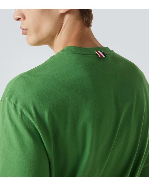 Camiseta De Jersey De Algodon Con 4-Bar Thom Browne de hombre de color Green