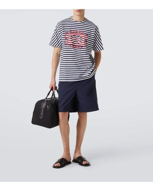 Camiseta De Jersey De Algodon A Rayas Gucci de hombre de color Red