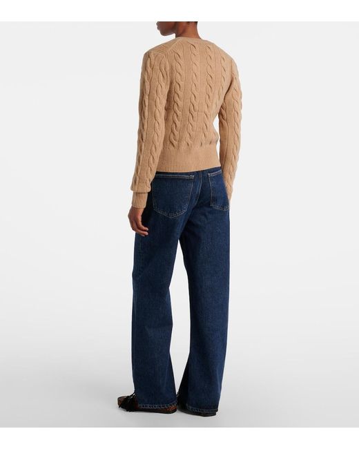 Polo Ralph Lauren Natural Cable-Knit Wool And Cashmere Cardigan