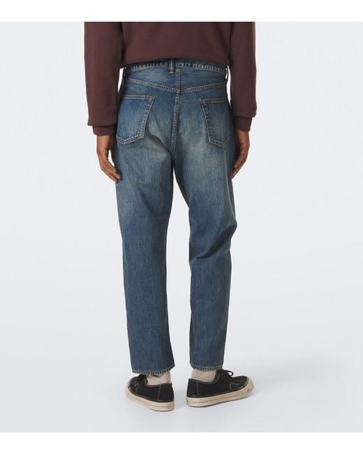 A.PRESSE Blue Faded Wide-Leg Jeans for men