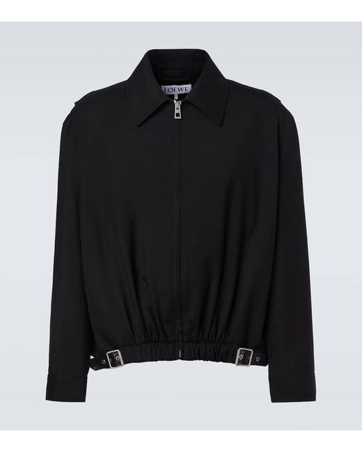 Loewe Blouson Aus Wolle Mit Leder in Black für Herren