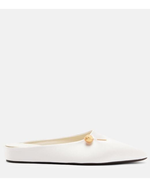 Herbert Levine White Sleep On It Satin Mules