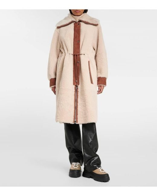 Bogner Brown Mantel Gritt Aus Shearling