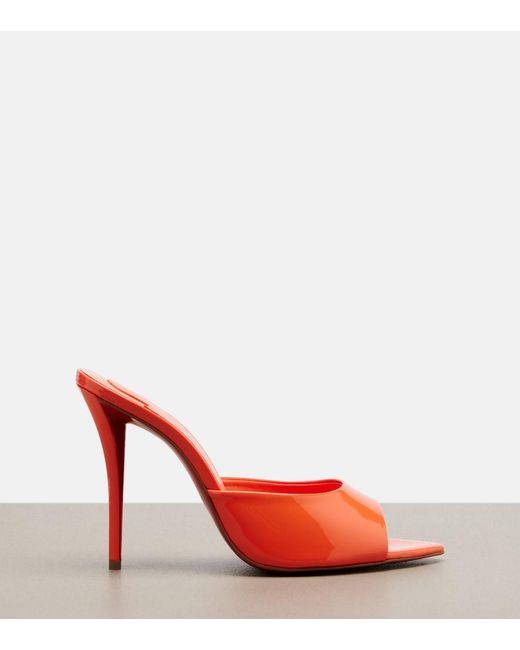 Christian Louboutin Red Miss Z Patent Leather Mules