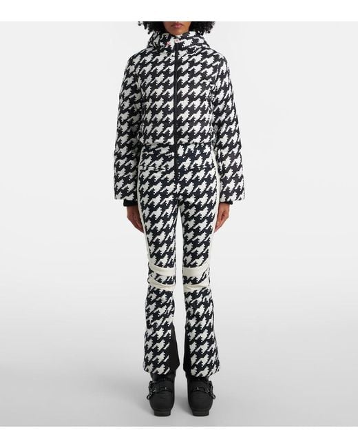 Perfect Moment White Polar Houndstooth Ski Suit