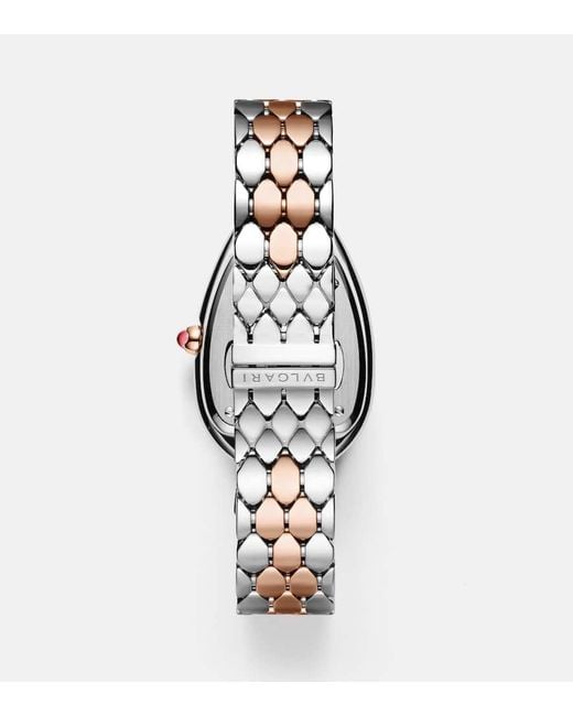 BVLGARI White Uhr Serpenti Seduttori Mit 18Kt Rosegold Und Rubellit
