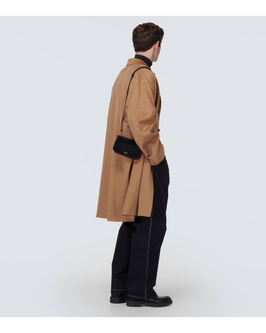 Prada Black Mini Leather Crossbody Bag for men
