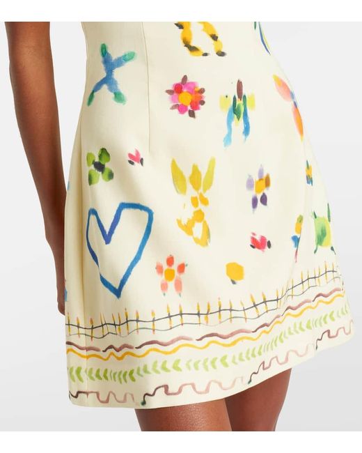 ALÉMAIS Metallic Sidi Floral Linen-Blend Minidress