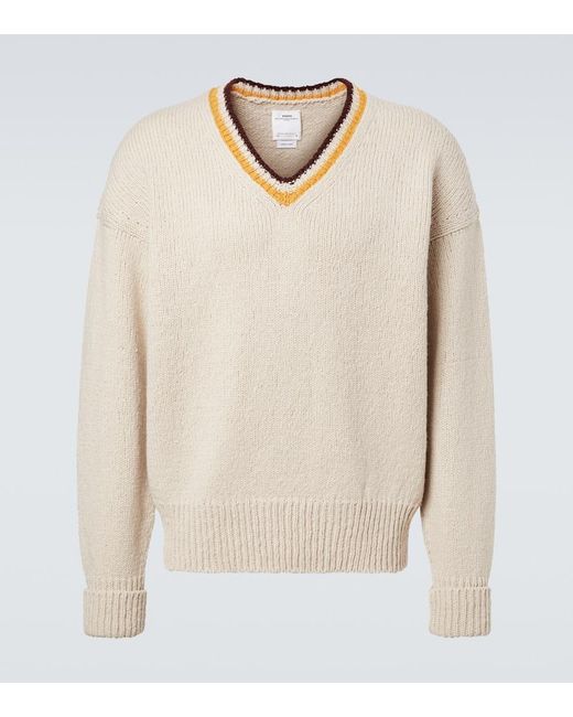Visvim White College Wool And Cashmere Sweater for men