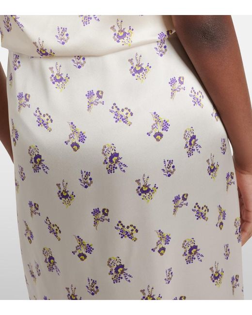 Dorothee Schumacher Natural Shiny Daydream Silk Satin Midi Skirt