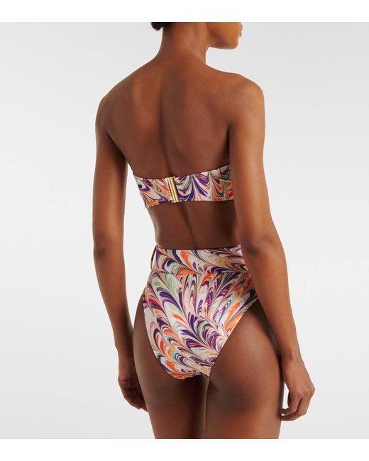 Braga De Bikini Iris Estampada Con Cinturon Alexandra Miro de color White