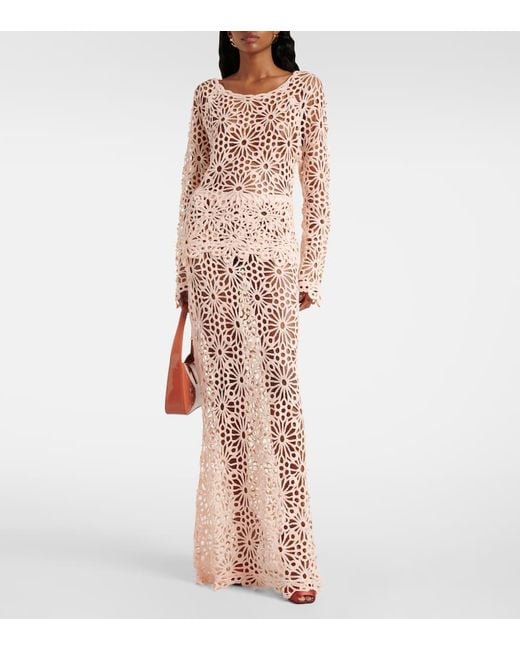 Norma Kamali Natural Top Raglan Aus Haekelstrick