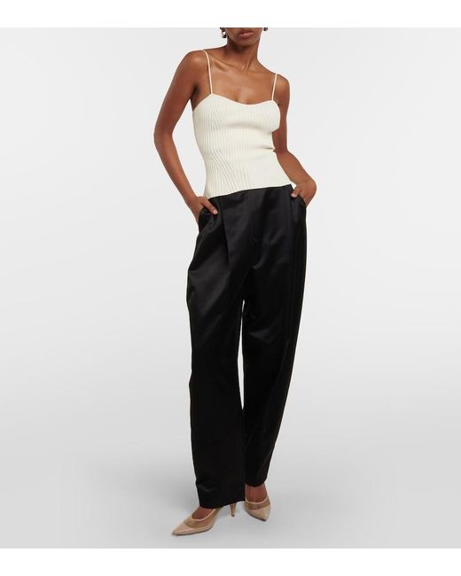 Khaite White Ziggy Ribbed Top