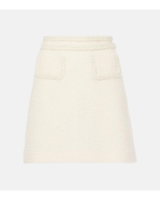 Giambattista Valli White High-Rise-Minirock Aus Tweed