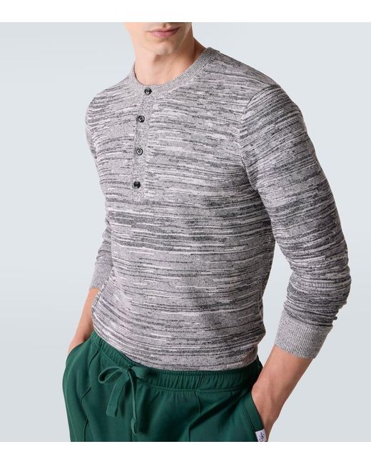 Camiseta Con Botones En Mezcla De Algodon Y Lino J.W. Anderson de hombre de color Gray