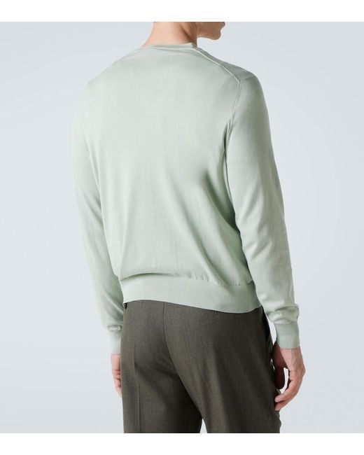 Loro Piana Gray Cotton Crewneck Sweater for men