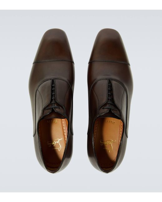 Christian Louboutin Brown Greghost Leather Oxford Shoes for men