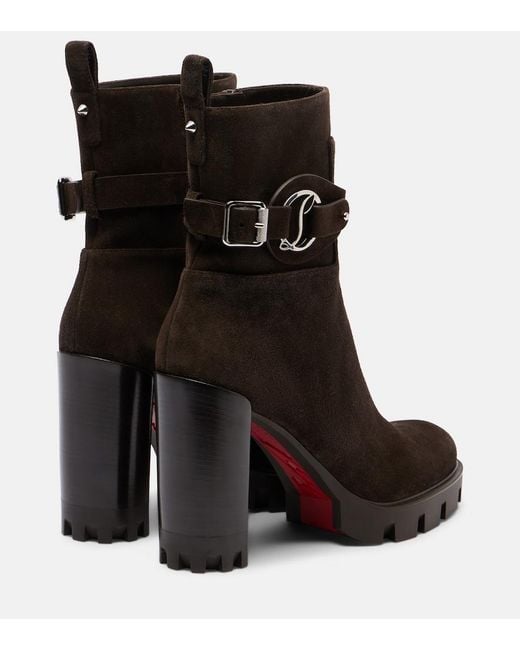 Christian Louboutin Black 100Mm Dianouchette Suede Sole Ankle Booties