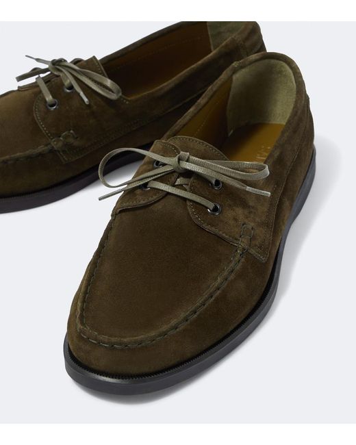 Saman Amel Green City Moc Suede Moccasins for men