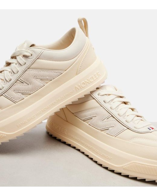 Moncler White Monpulse Altive Leather-Trimmed Sneakers