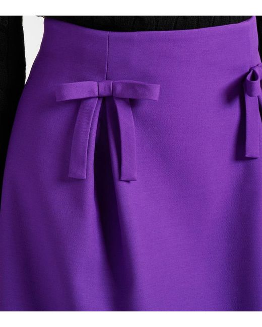 Minifalda De Crepe Couture Con Lazos Valentino de color Purple