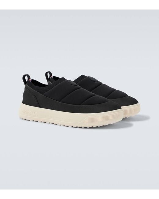 Moncler Black Sports Shoes With Logo Patch for men