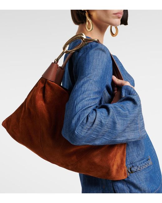 Zimmermann Brown Trampoline Small Suede Shoulder Bag