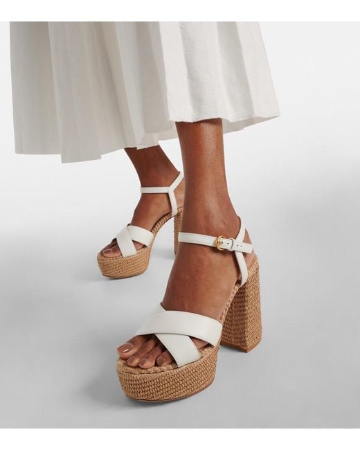Gianvito Rossi Metallic Leather Platform Sandals