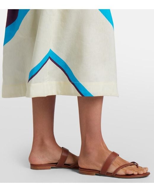 ALÉMAIS Green Joni Printed Linen-Blend Shirt Dress