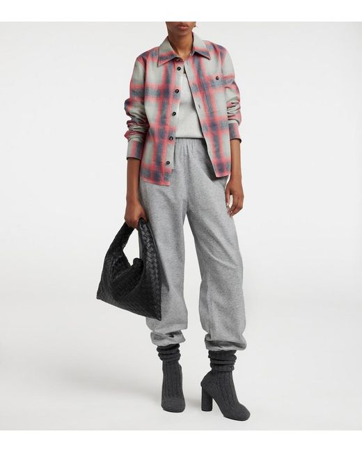 Bottega Veneta Gray Trompe L'Oil Leather Sweatpants