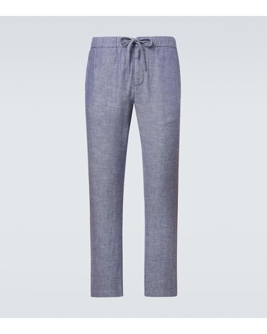 Pantaloni Regular Oscar di Frescobol Carioca in Blue da Uomo