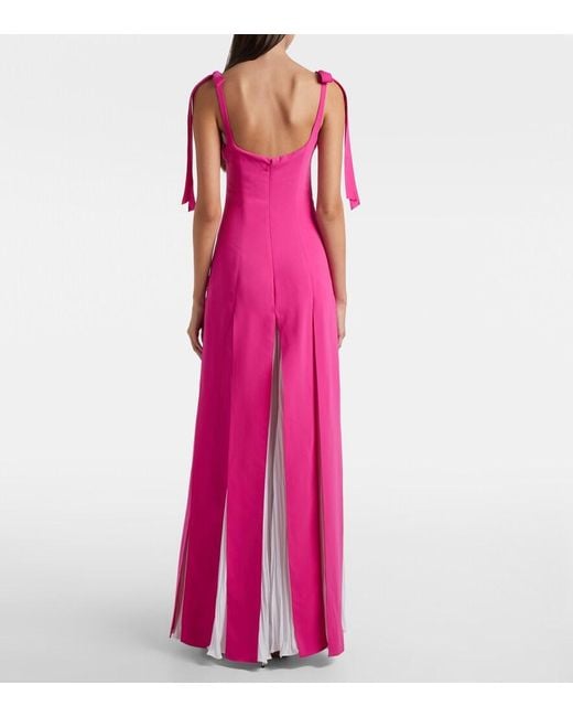 Marmar Halim Pink Pleated Sash Gown