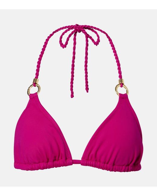 Heidi Klein Pink Ithaca Embellished Bikini Top